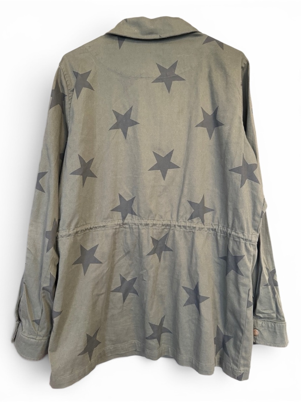 Knox Rose Olive Green Star-Print Utility Jacket - Picture 3 of 6
